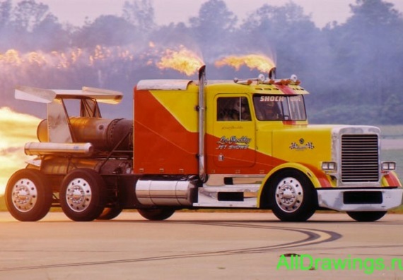 Peterbilt 359 Shockwave jet truck чертежи (рисунки) грузовика